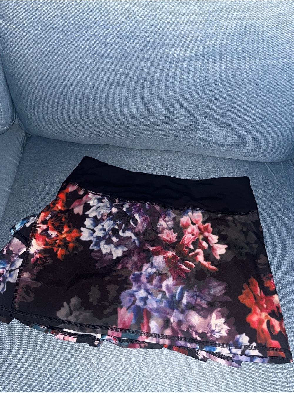 Lululemon Floral Athletic Skirt with Black Waistband - Women's